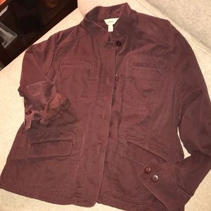 LLBean Jacket wine color button down